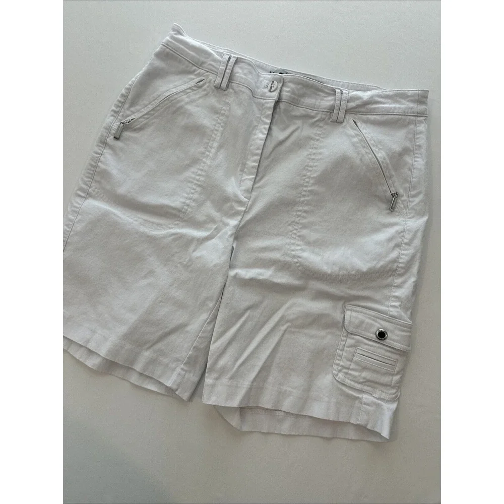 Jamie Sadock Golf Shorts Womens 10 White Cargo Multi-Pocket Stretch Performance